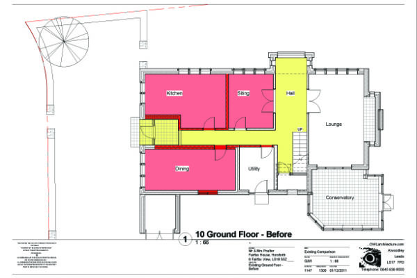 1147 Original plan with tight corridor to Hall