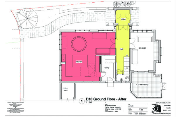 1147 New entrance via the side to hall Plan
